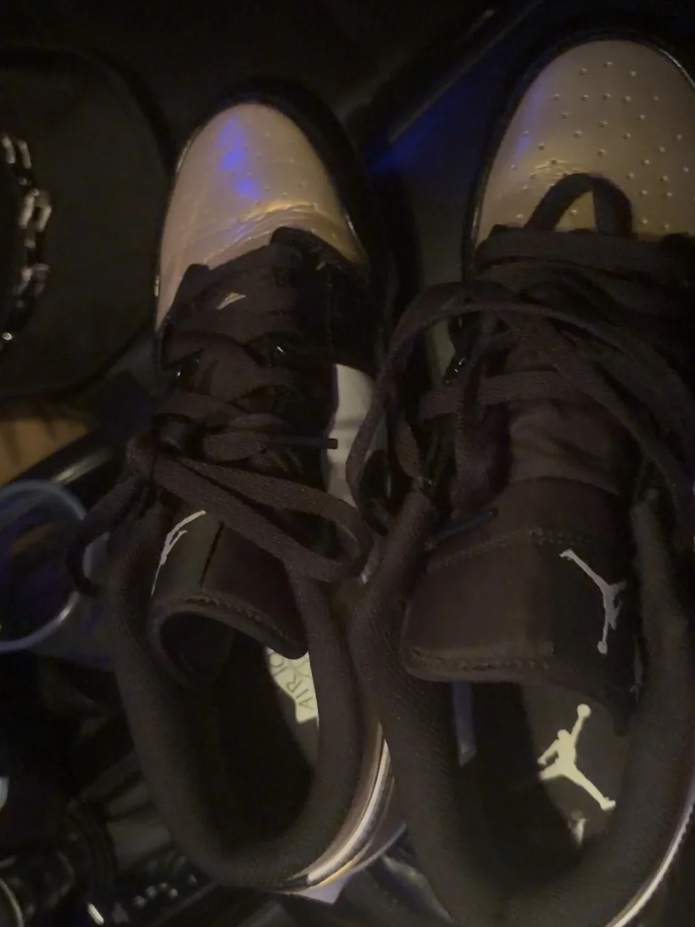 Jordan Low-Top Metallic Gold and Black Football cleats